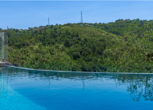 Très belle vue depuis la maison magnifique et propre avec une belle piscine d'eau salée.